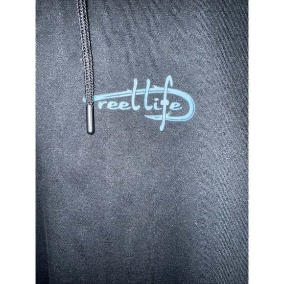 Reel Life Black Graphic Hoodie Sweatshirt Sz XXL Men’s Fishing Campfire Camping - Picture 5 of 6
